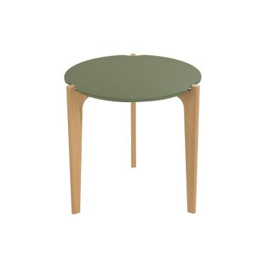 Imagem de Mesa de Apoio e Lateral Sofá Para Sala Florida 0,60m Verde Floresta/Freijó - Lukaliam Móveis