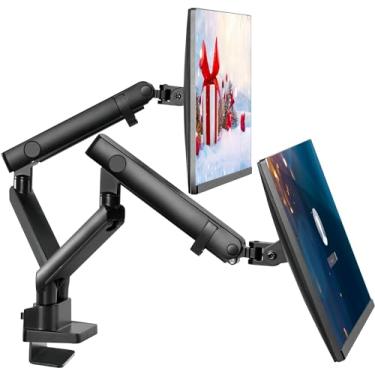 Imagem de Suporte de monitor duplo, braço de monitor duplo, suporte vesa para monitor duplo, suporte de mesa para monitor de até 32 polegadas, braços de monitor e suportes de monitor para 2 monitores, suporte