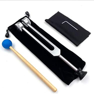 Imagem de Diapasão OM 136,1 Hz ponderado, diapasão de chacra cardíaco para cura de som, meditação, sistema imunológico e circulação, prata