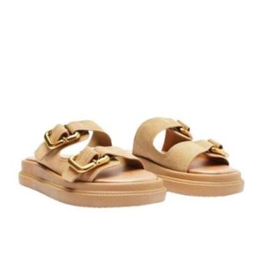 Imagem de Papete Anacapri Plataforma Tiras Fivela Bege-Feminino