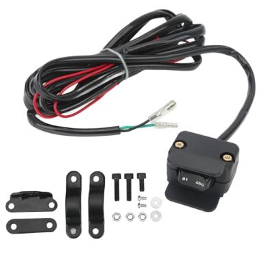 Imagem de Interruptor oscilante de guincho de linha de controle de guiador resistente Vomeko, interruptor de polegar oscilante de guincho de 12V com suporte de montagem Kit de linha de