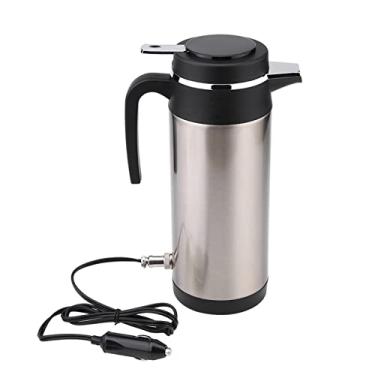 Imagem de Chaleira Elétrica de Aço Inoxidável 1200ML 12V para Carro, Garrafa Térmica de Viagem, Aquecimento, Garrafa de água Com Luz Indicadora e Isolamento a Vácuo para Viagens Rodoviárias