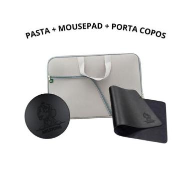 Imagem de Kit Pasta Case Capa Cinza 14.1/15.6/17.3 Polegadas + MousePad 25x20 Co