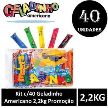 Imagem de Kit c/40 Geladinho Americano 2,2kg 
