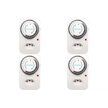 Imagem de Kit C/4 - Timer Analogico Qualitronix Bivolt Qta01