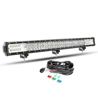 Imagem de Willpower Barra de luz LED de 396 W de 28 polegadas com arnês de cablagem, feixe combinado de inundação, luzes de trabalho anti-nevoeiro, luzes de condução todo-o-terreno para 4 x 4, camião, trator,