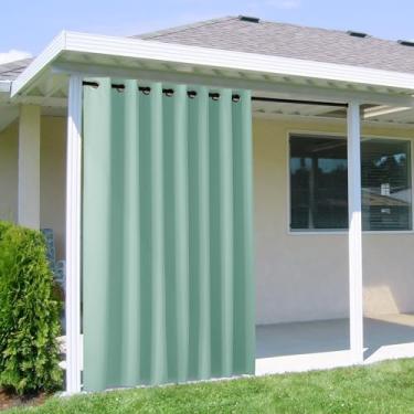 Imagem de NICETOWN Cortina externa à prova d'água extralarga 254 cm, persianas verticais com bloqueio solar, ilhó inoxidável com isolamento térmico para varanda/gazebo/pérgola, azul aqua, 1 peça, 213 cm C