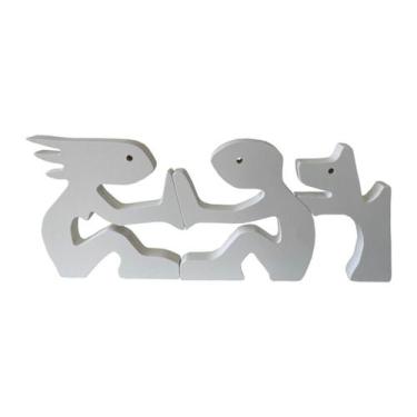 Imagem de Escultura Decorativa Casal e o Cachorro 35x15cm - E2G Design