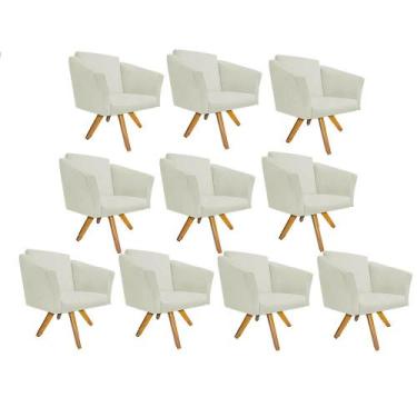 Imagem de Kit 10 Poltrona Cadeira Decorativa  Win Base Giratória Sala de Estar R