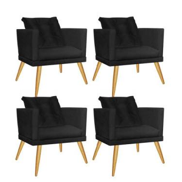 Imagem de Kit 04 Poltrona Cadeira Milena Confort Com almofada Sala Recepção Escr