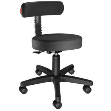 Imagem de Cadeira Mocho Encosto Slim em Material Sintético com Regulagem de Altu
