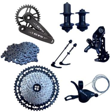 Imagem de Kit Relação Transmissão Gts 12v 1x12v K7 11/50 Pedivela Fixo, Preto