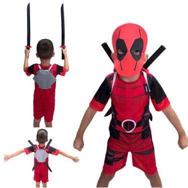 Imagem de Fantasia Infantil Dead Pool Mochila e 2 Espadas Ninja - genérica, P 2 