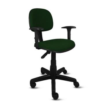 Imagem de Secretária em base giratória com braço regulável - tecido crepe verde 