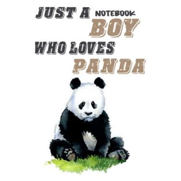 Imagem de Notebook - Just a boy who loves panda 3: Quotes College Ruled Journal_6in x 9in x 114 Pages