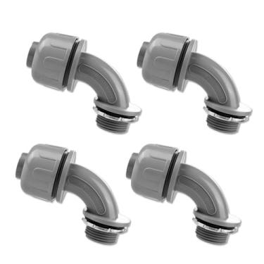 Imagem de Joyangy Conexões de conector de conduíte elétrico de cotovelo de 90 graus NPT estanque líquido não metálico, 4 peças de conectores de conduíte de PVC flexíveis para uso interno e externo