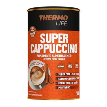 Imagem de Super Cappuccino Termogênico 380g Vegano Thermo Life Café Com Tcm E Especiarias Naturais Zero Lactose