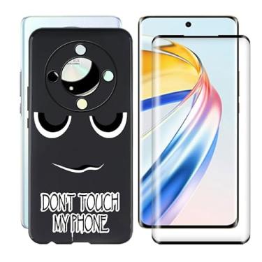 Imagem de AQGGIIXY Protetor de Tela de Vidro Temperado 9H + Capa de Silicone para Honor Magic6 Lite (6,7 polegadas) - DUO6