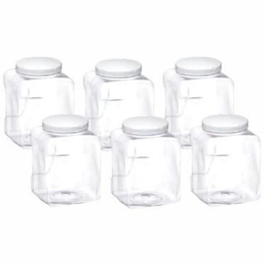 Imagem de Jogo De Pote Plastico 1,3L Porta Mantinentos Com Tampa Rosca - 6un