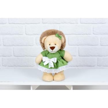 Imagem de PELUCIA SAFARI LEÃO AMORE 20 CM VESTIDO COM LESE - PARA PRESENTES E DECORAÇÃO (verde liso)