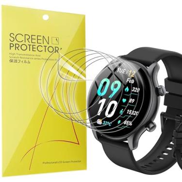 Imagem de Lamshaw Compatível com protetor de tela de relógio inteligente Vamout, [pacote com 6] Película transparente TPU de cobertura total compatível com Vamout S54 1,3 polegadas Smart Watch (pacote com 6)