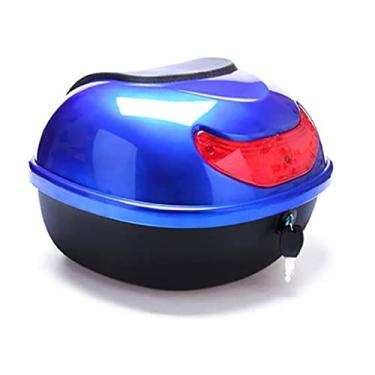 Imagem de Mala de viagem para motocicleta, caixa traseira de motocicleta, à prova de choque, capa para porta-malas de scooter, alforjes, bagagem, com fivela de trava de segurança, capa superior para motocicleta