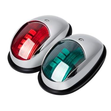 Imagem de Obcursco Luzes LED de navegação de barco, luz de arco de barco, lâmpada de navegação de barco marítimo. Perfeito para pontão, espeto, barco elétrico e Skiff (prata galvanizada)