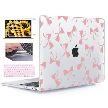 Imagem de YSCLBAHUK Capa para MacBook Pro 2024 de 16 polegadas M4 A3403 A3186 M3 A2991 M2 A2780 M1 A2485 (2021-2023) Pro/Max Chip com Touch ID, capa de plástico para laptop e capa de teclado, laço