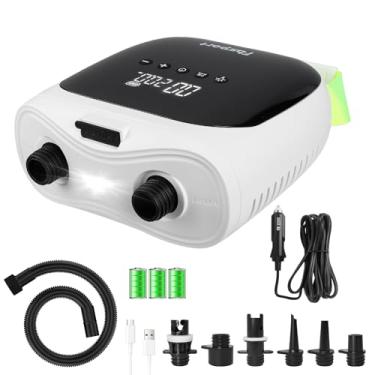 Imagem de Bomba de prancha de remo 20PSI, bomba de ar elétrica portátil, bomba de ar SUP de enchimento rápido e esvaziar para pranchas de stand up paddle, caiaque, barraca (branca)