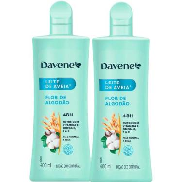 Imagem de 2 Hidratante Corporal Leite Aveia  Flor Algodão 400ml Davene