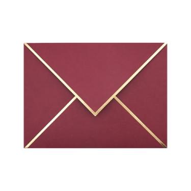 Imagem de Envelopes A7 - Envelopes de luxo com borda em V para cartões de 12,7 x 17,8 cm - para casamento, convites, chá de bebê, fotos, formatura, aniversário, chá de panela - 13,3 cm x 18,4 cm (vinho, pacote