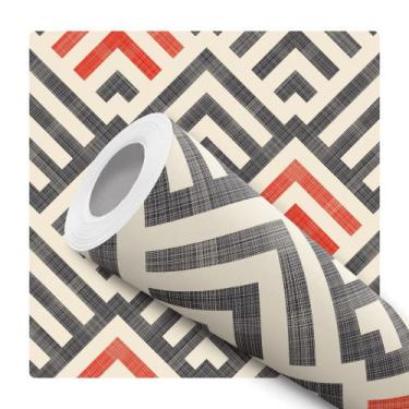 Imagem de Papel de Parede Adesivo Cubos Madeira Clara Mosaico Moderno Quarto Sal