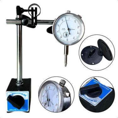 Imagem de Relógio Comparador Com Base Magnética Suporte Articulada - Ferramentas