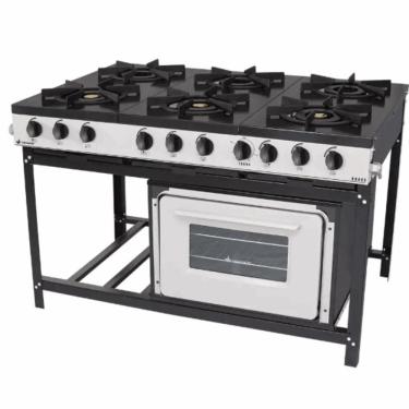 Imagem de Fogao Gas Bravo C/ Forno 6 Queimadores Grafite Br6bf