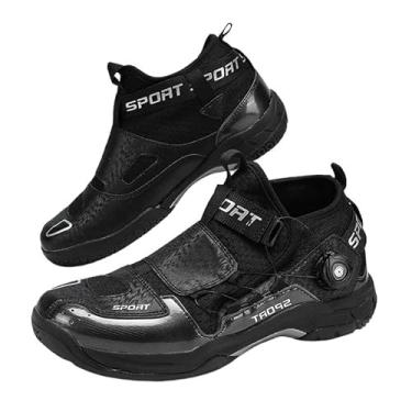 Imagem de Bolognifi Tênis de badminton com botão giratório unissex Tênis de tênis de mesa Tênis de tênis de mesa presente(40 BR,BLACK)