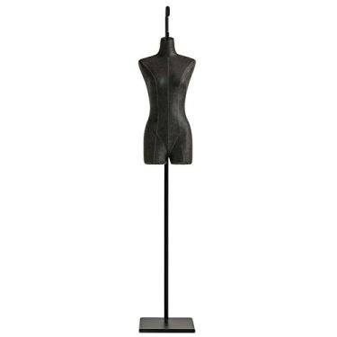 Imagem de CUTPOIY Manequim feminino preto forma de vestido torso com suporte, para modelo de exibição de roupas femininas adultas, altura ajustável 120 cm - 182 cm Interessante