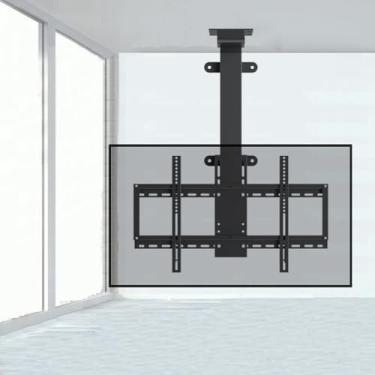 Imagem de Suporte de teto elétrico para TV - suporte de piso de TV, suporte de TV ajustável em altura automática telescópica, com controle remoto, para TVs de 32 a 75 polegadas, rolamento de 60 kg, dois métodos