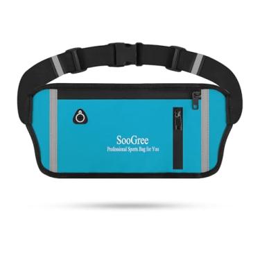 Imagem de SooGree Pochete de corrida para homens e mulheres, pochete resistente, bolsa de cinto de dinheiro para caminhadas, ciclismo, treino, suporte de telefone de academia com alça ajustável, GSP1187- Azul