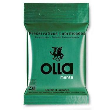 Imagem de Preservativo Lubrificado  c/ 3 unidades  - Olla Menta  (aromatizado)