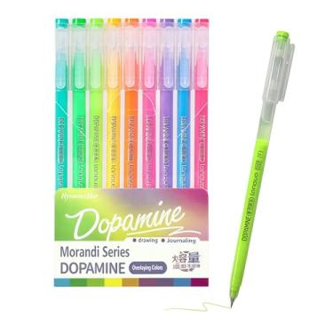 Imagem de HysmmxHer Conjunto de 9 canetas de gel coloridas, ponta fina de 0,5 mm para papel preto e papel branco, canetas para diário, livros de colorir para adultos, Bíblia, desenho, anotações, materiais de