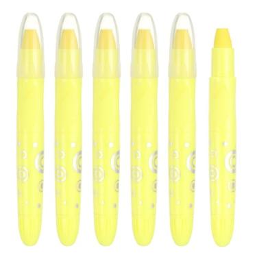 Imagem de PATIKIL Giz de cera de gel aquarela, 6 peças de giz de cera laváveis para colorir, desenhar, pintar, amarelo limão (5,2 x 0,59)