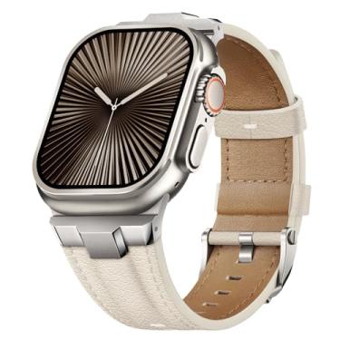 Imagem de Suitisbest Pulseiras de couro compatível com Apple Watch 42 mm, 41 mm, 40 mm e 38 mm, pulseira de substituição para mulheres e homens para Apple Watch 11, 10, 9, 8, 7, 6, 5, 4 e 3 SE