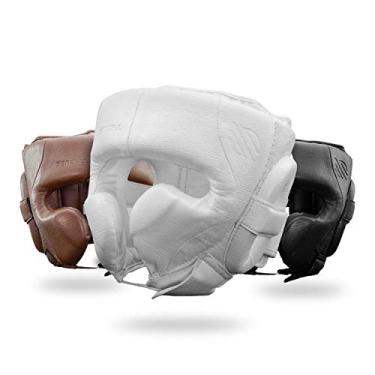 Imagem de Sanabul Capacete de boxe profissional Battle Forged para homens artes marciais kickboxing MMA capacete de combate e Sparring proteção total - branco, GG