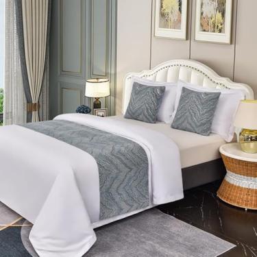 Imagem de HSTANGKY Lenço de corredor de cama de hotel moderno cachecol de cama macio cobertas de cama proteção para a pele toalha de cama decoração de casa corredores de cama para os pés da cama - cinza ||1