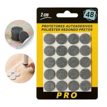 Imagem de kit 48 Pcs de Feltro Adesivo Protetor para Cadeira, Sofá e Móveis Pesados e Antideslizante