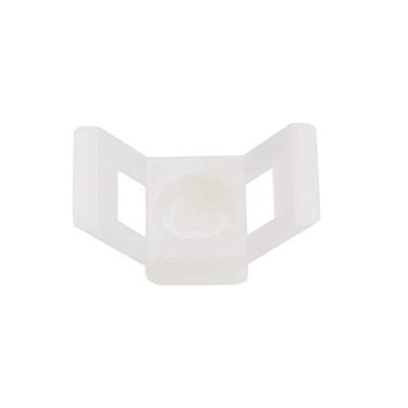 Imagem de Suporte de cabo uxcell com base tipo sela, suporte de arame permanentemente de âncora para mesa de parede, 29x15x12mm, branco, 100 peças