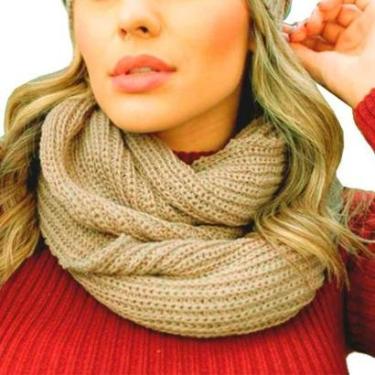 Imagem de Gola cachecol lã feminina masculina maxi tricot duas voltas-Feminino