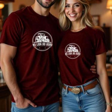 Imagem de Camiseta Algodão Unissex Casal Country Estampa Na Lida Do Agro Usar Me