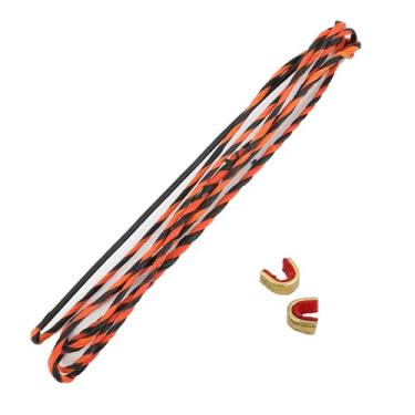 Imagem de HNZMDY 111.8 cm-177.8 cm Flemish Twist Bow String Replacement 12/14/16 fios arco recurvo tradicional arco longo corda com 2 peças Nock