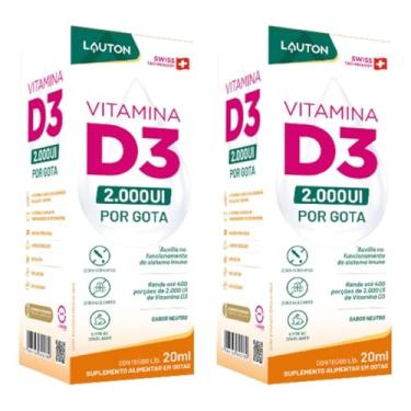 Imagem de KIT 2X Vitamina D3 Pura em Gotas 20ml - Lauton